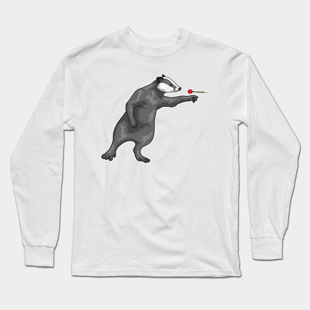 Honey badger Darts Dart Long Sleeve T-Shirt by Markus Schnabel